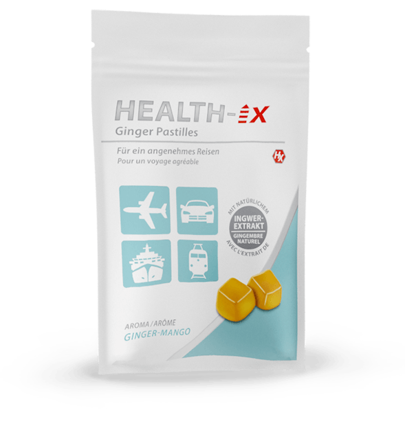 Product packaging of the Health-iX Ginger Pastilles
